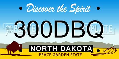 300DBQ North Dakota License Plate