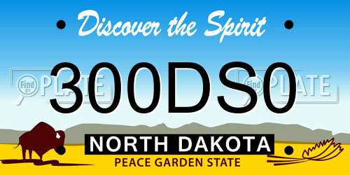 300DS0 North Dakota License Plate
