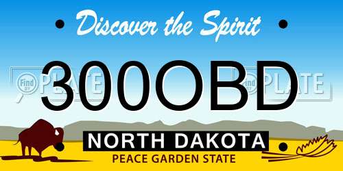 300OBD North Dakota License Plate
