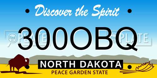 300OBQ North Dakota License Plate