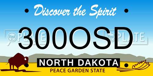 300OSD North Dakota License Plate
