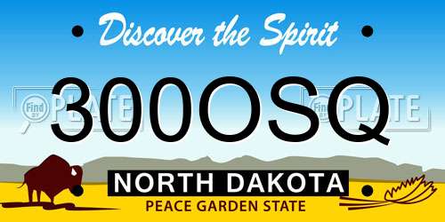 300OSQ North Dakota License Plate