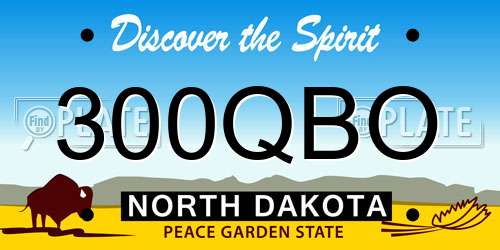 300QBO North Dakota License Plate