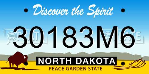 30183M6 North Dakota License Plate