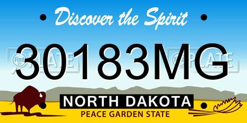 30183MG North Dakota License Plate