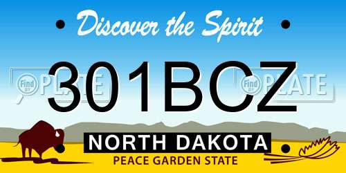 301BCZ North Dakota License Plate