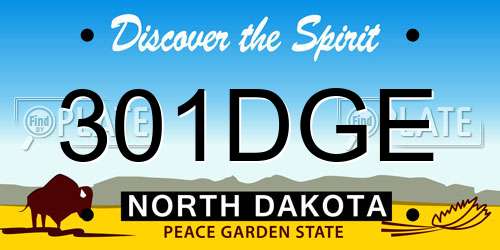 301DGE North Dakota License Plate