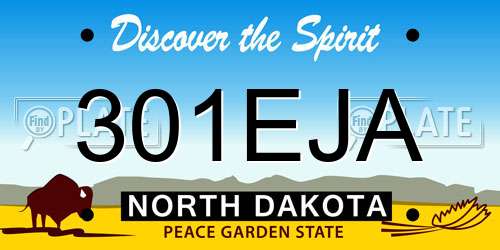 301EJA North Dakota License Plate