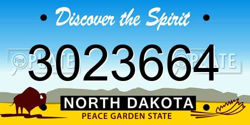 3023664 North Dakota License Plate