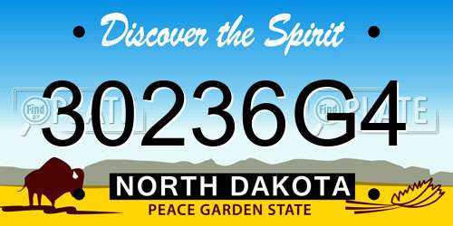 30236G4 North Dakota License Plate