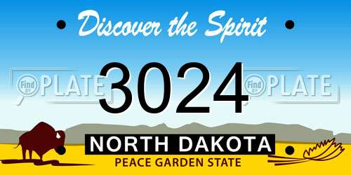 3024 North Dakota License Plate