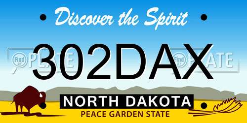 302DAX North Dakota License Plate
