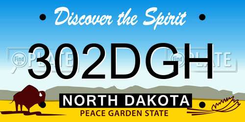 302DGH North Dakota License Plate