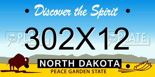 302X12 North Dakota License Plate
