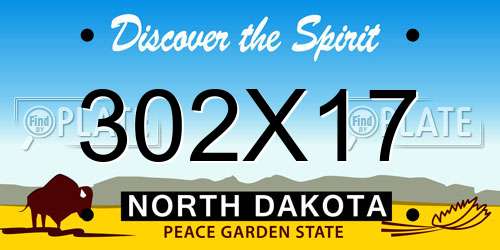 302X17 North Dakota License Plate