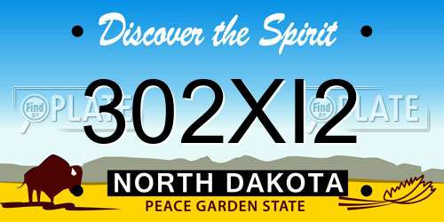 302XI2 North Dakota License Plate