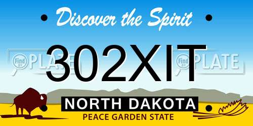 302XIT North Dakota License Plate