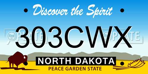 303CWX North Dakota License Plate
