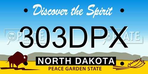 303DPX North Dakota License Plate