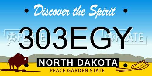 303EGY North Dakota License Plate