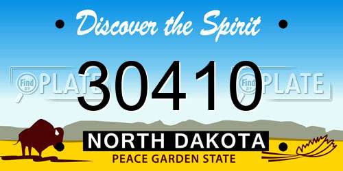 30410 North Dakota License Plate