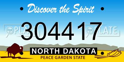 304417 North Dakota License Plate