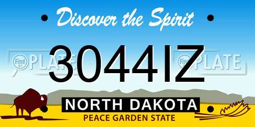 3044IZ North Dakota License Plate