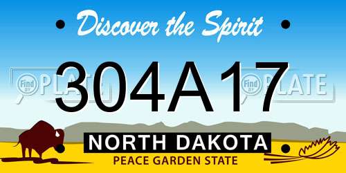 304A17 North Dakota License Plate