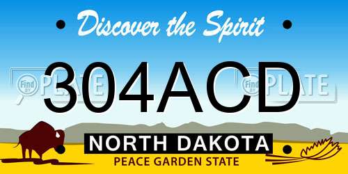 304ACD North Dakota License Plate