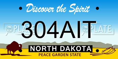 304AIT North Dakota License Plate