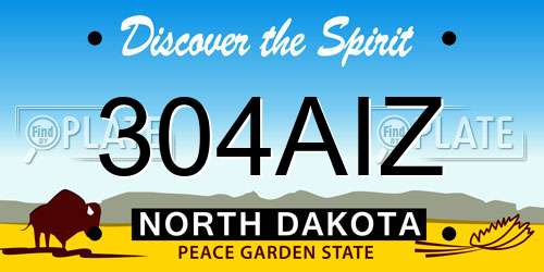 304AIZ North Dakota License Plate