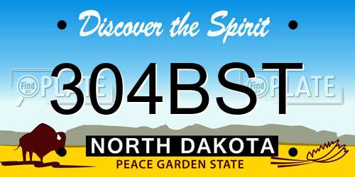304BST North Dakota License Plate