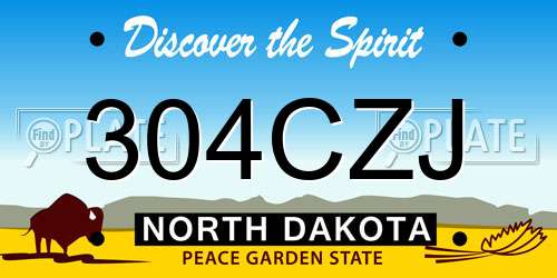 304CZJ North Dakota License Plate