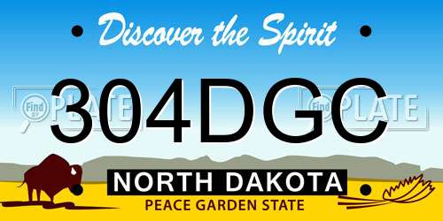 304DGC North Dakota License Plate