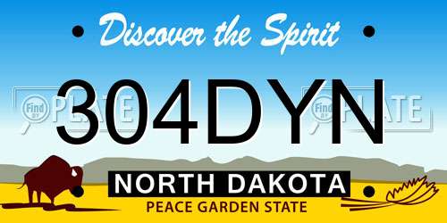 304DYN North Dakota License Plate