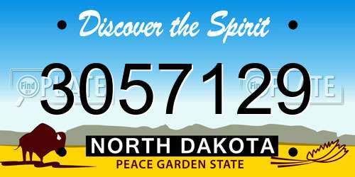 3057129 North Dakota License Plate