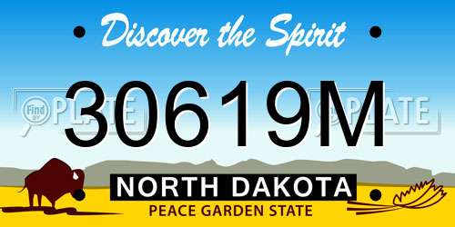 30619M North Dakota License Plate