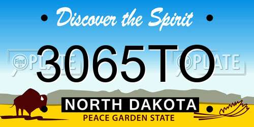 3065TO North Dakota License Plate