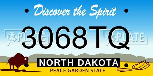 3068TQ North Dakota License Plate