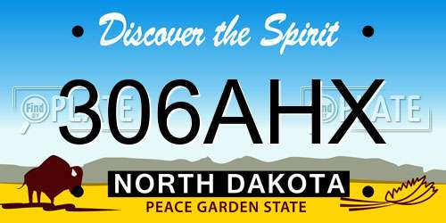 306AHX North Dakota License Plate