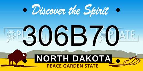 306B70 North Dakota License Plate