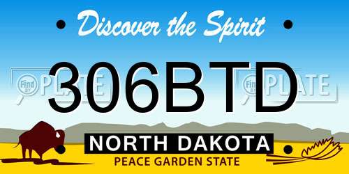 306BTD North Dakota License Plate