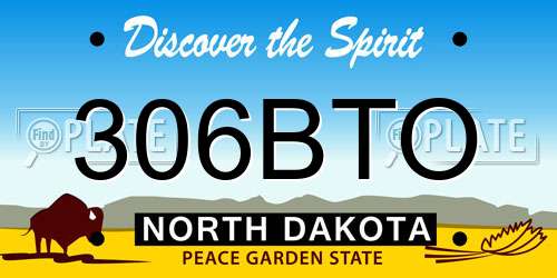 306BTO North Dakota License Plate