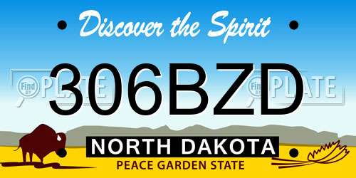 306BZD North Dakota License Plate