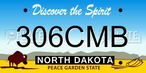 306CMB North Dakota License Plate