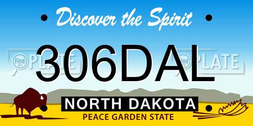 306DAL North Dakota License Plate