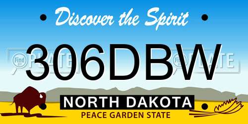 306DBW North Dakota License Plate