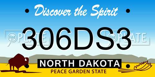 306DS3 North Dakota License Plate