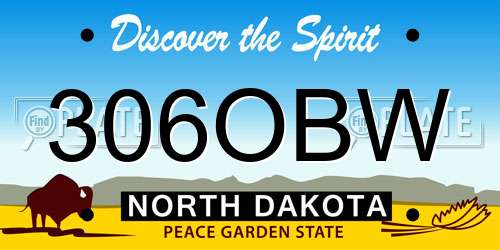 306OBW North Dakota License Plate