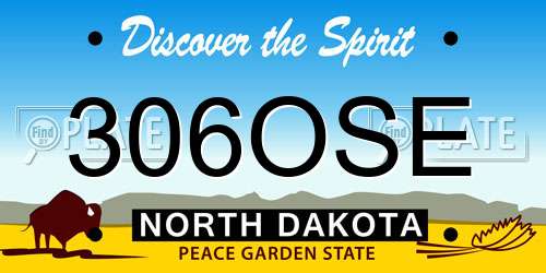 306OSE North Dakota License Plate